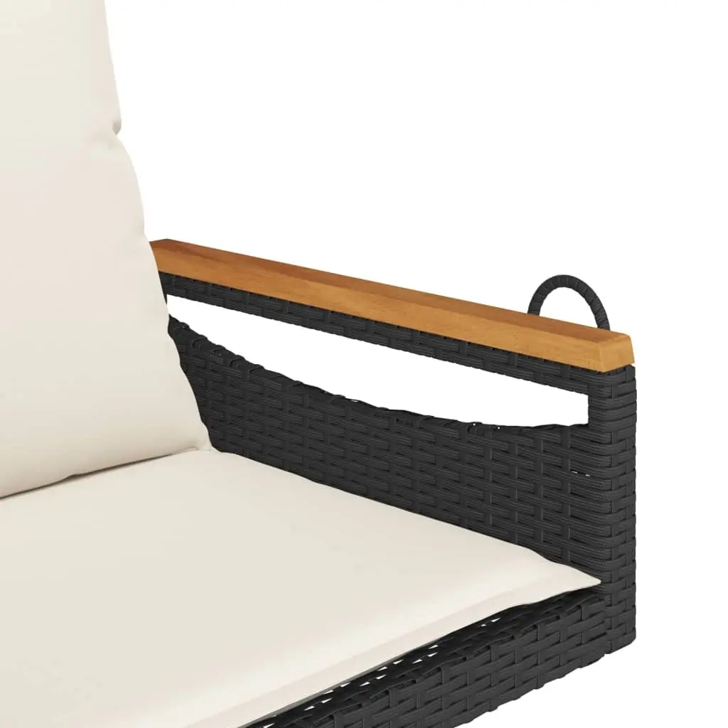 Black Poly Rattan Swing Bench