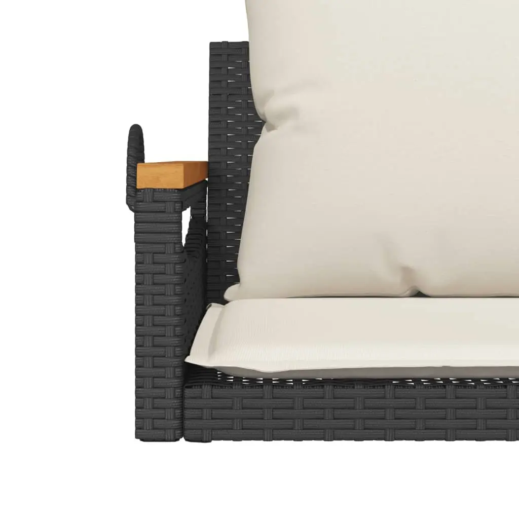Black Poly Rattan Swing Bench