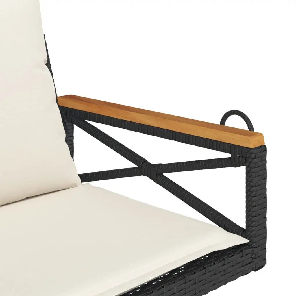 Black Swing Bench with Cushions