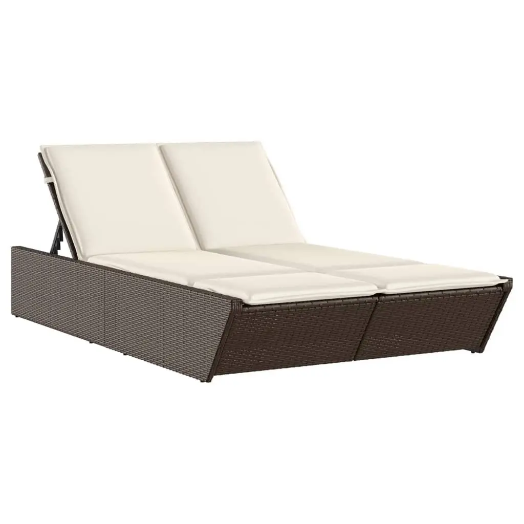 Double Sun Lounger Outdoor Garden Furniture Adjustable Reclining
