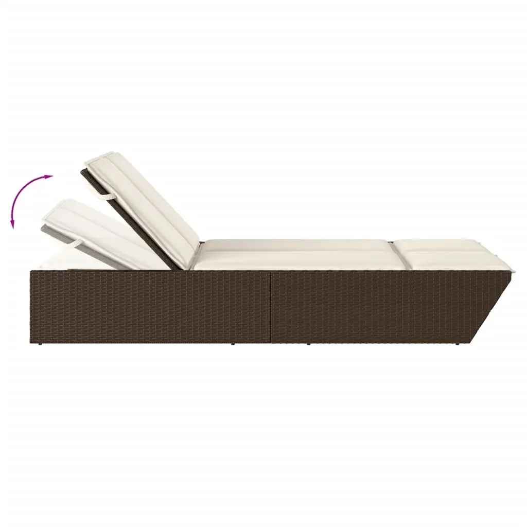 Double Sun Lounger Outdoor Garden Furniture Adjustable Reclining