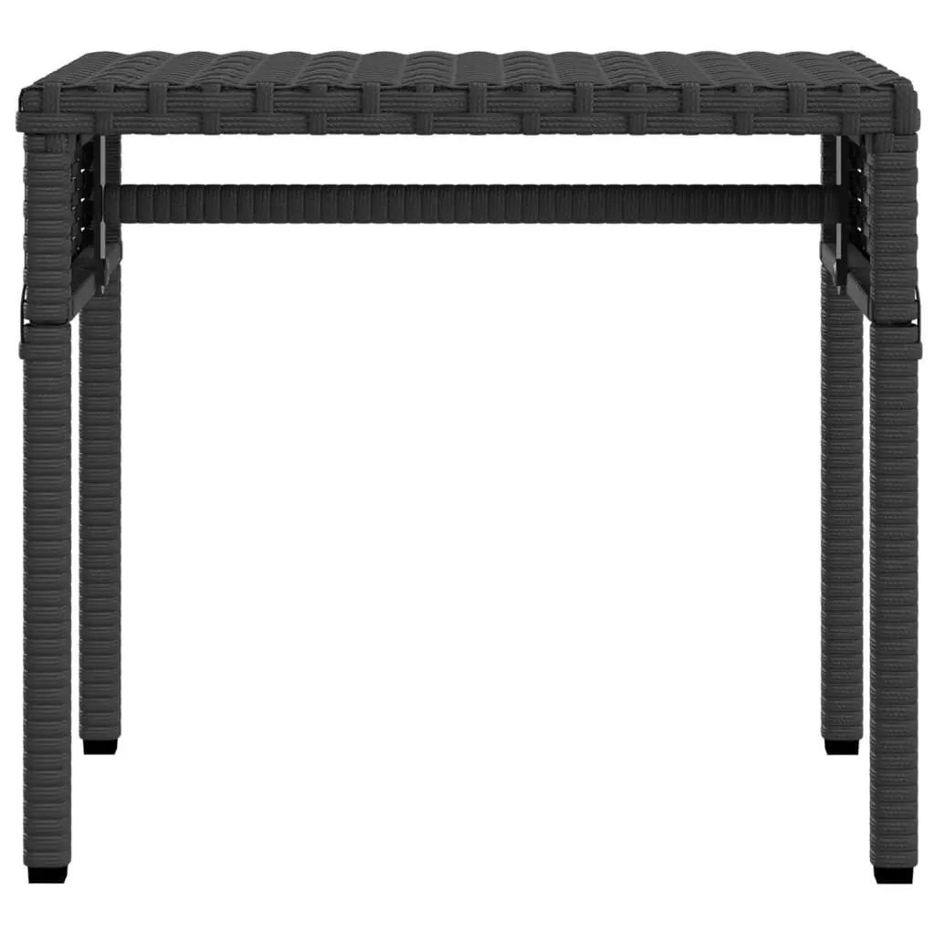 Sun Lounger with Canopy and Tea Table Adjustable Backrest Outdoor Seating Black