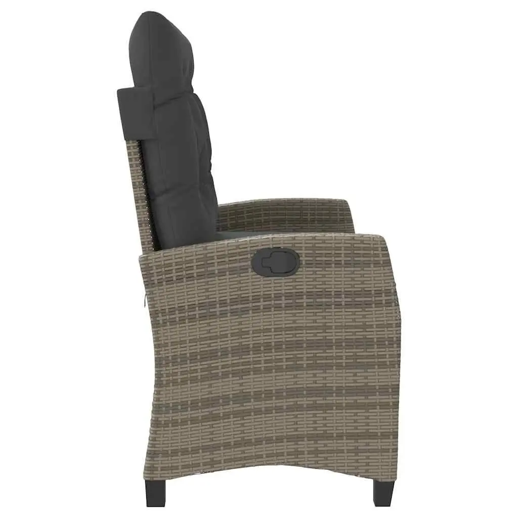 Reclining Garden Bench Outdoor Seating with Cushions Grey