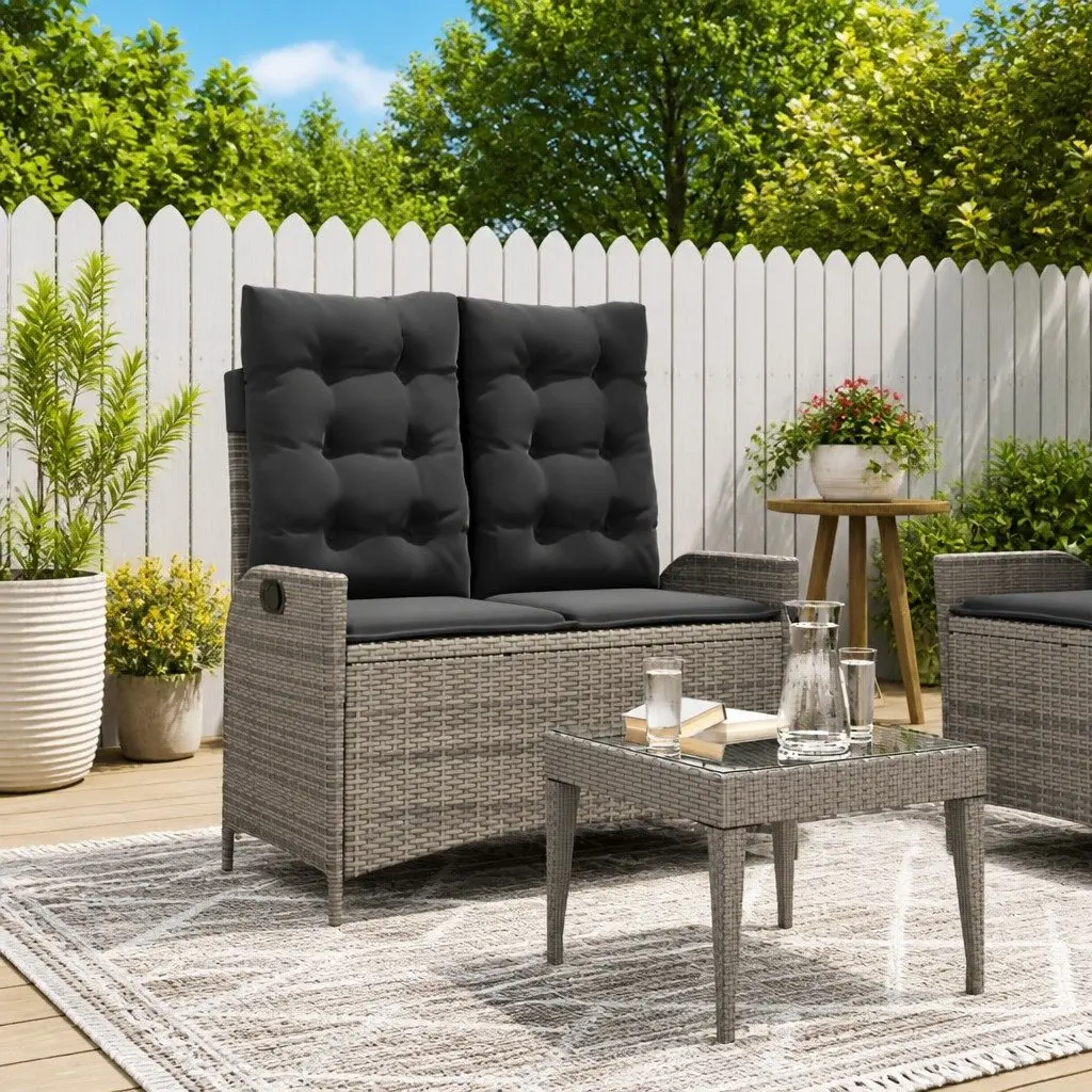 Reclining Garden Bench with Cushions