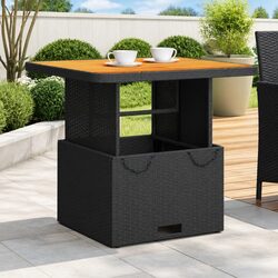 Garden Table Specifications: 80x80x71 cm Black Rattan