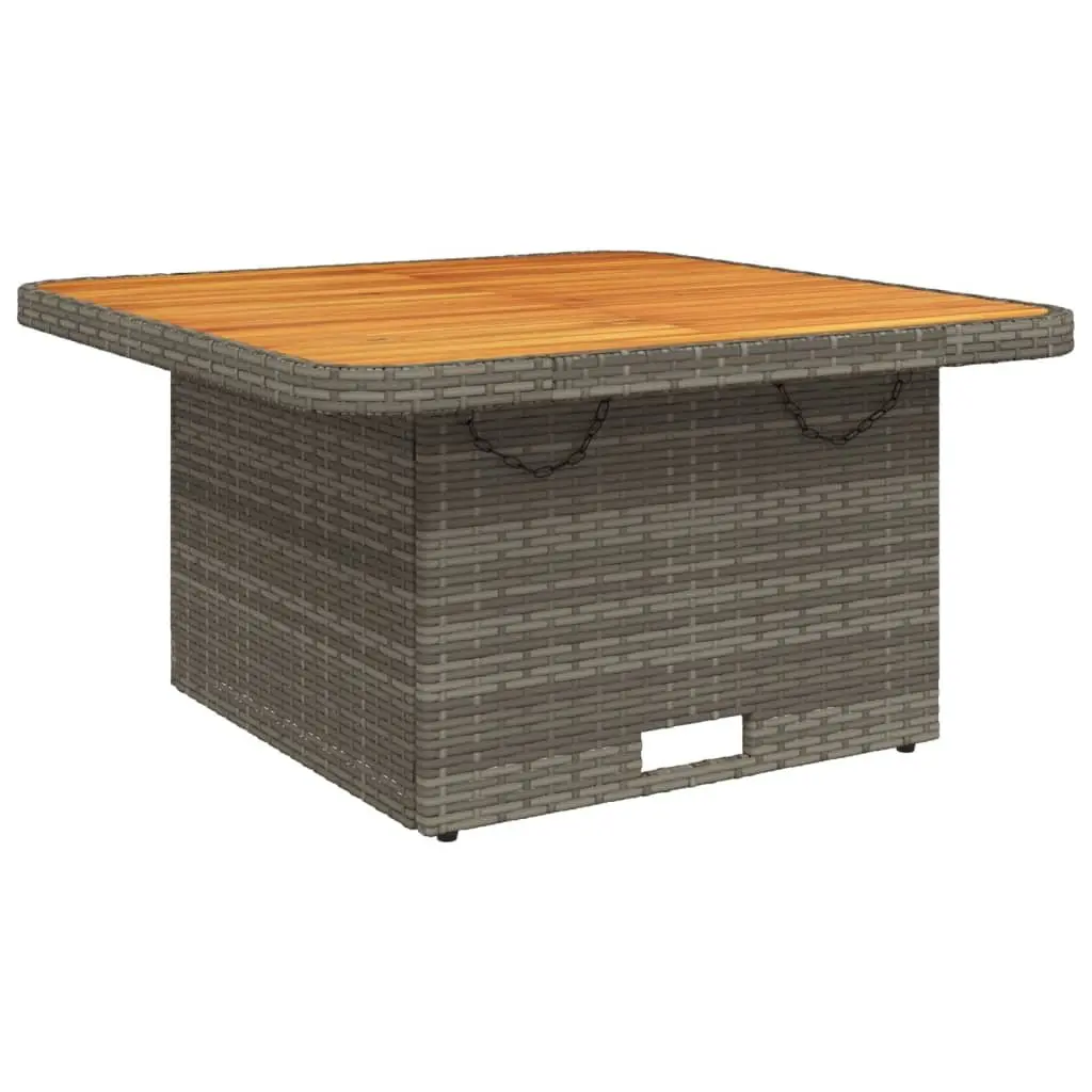 Garden Table 80x80x71cm Outdoor Patio Furniture Coffee Dining Grey Poly Rattan