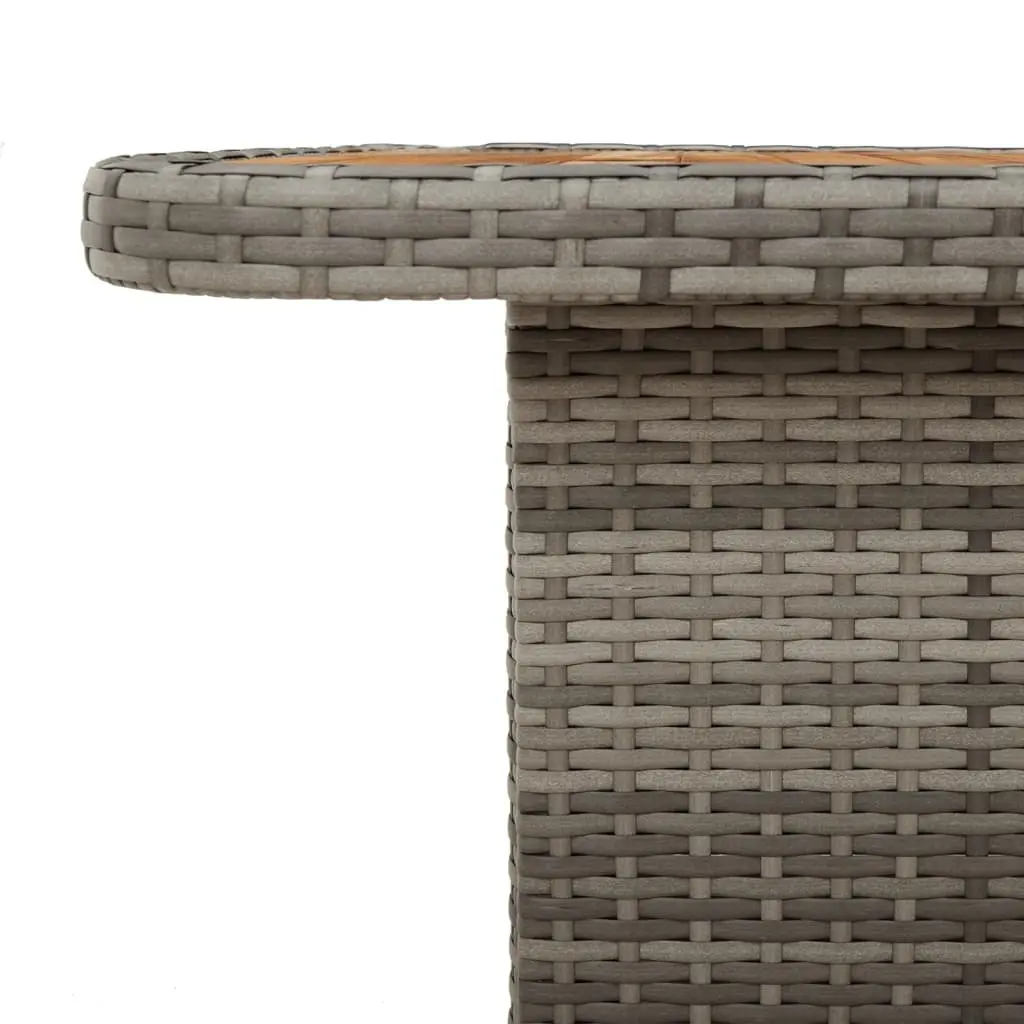 Garden Table 80x80x71cm Outdoor Patio Furniture Coffee Dining Grey Poly Rattan