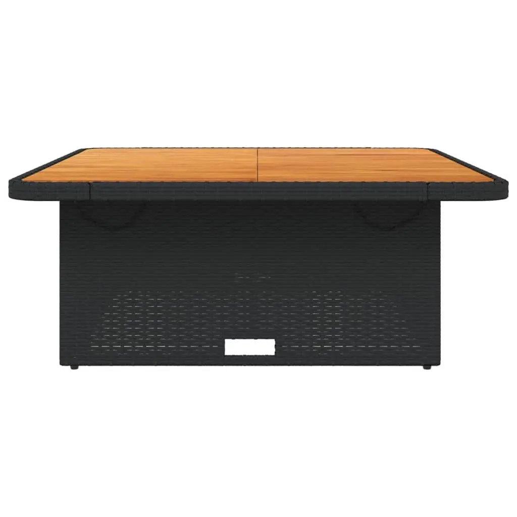 Garden Table Outdoor 110x110x71 cm Poly Rattan Acacia Wood Top