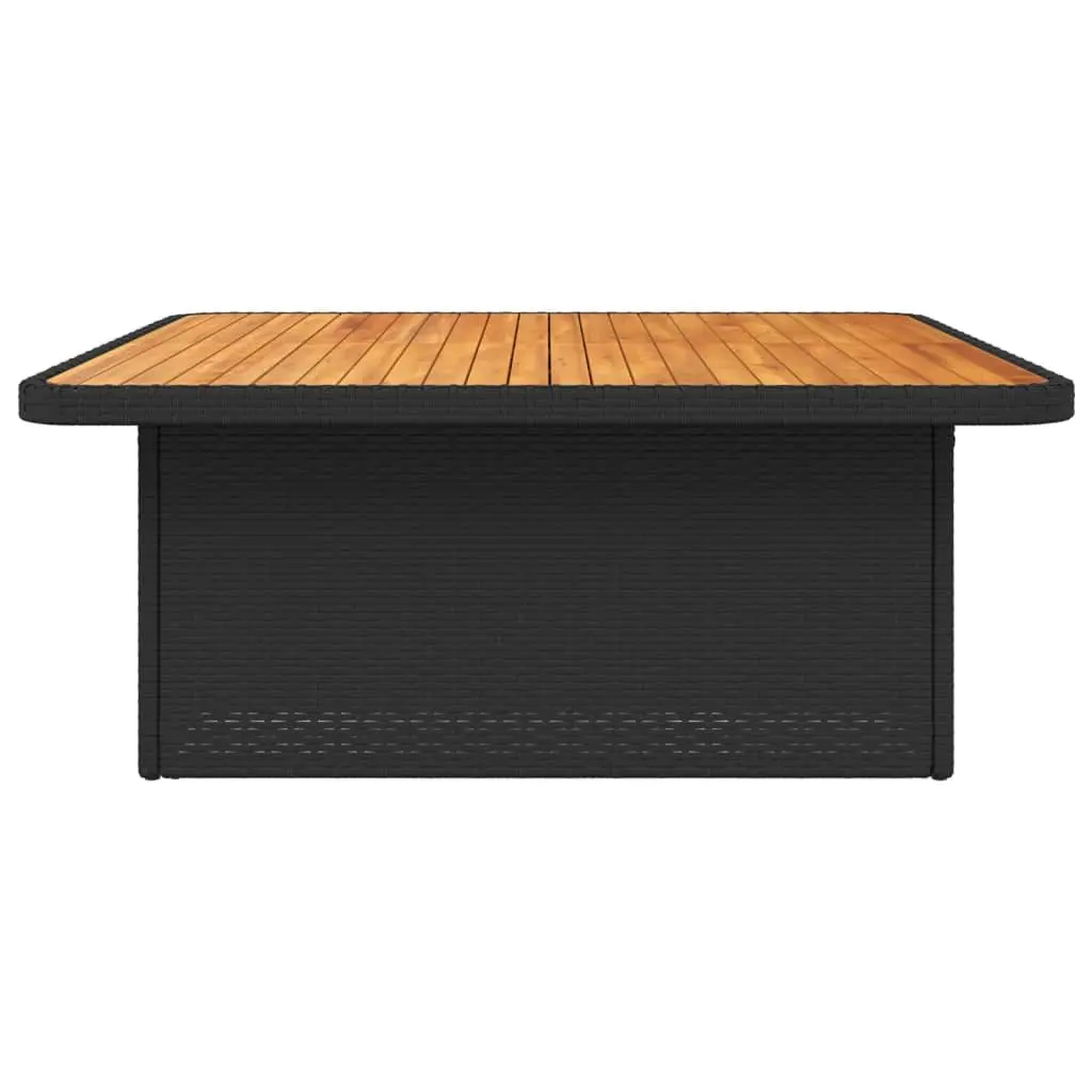 Garden Table Outdoor 110x110x71 cm Poly Rattan Acacia Wood Top