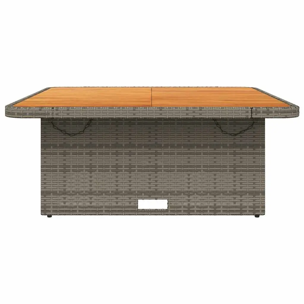Garden Table Grey 110x110x71 cm Outdoor Patio Furniture with Adjustable Tabletop