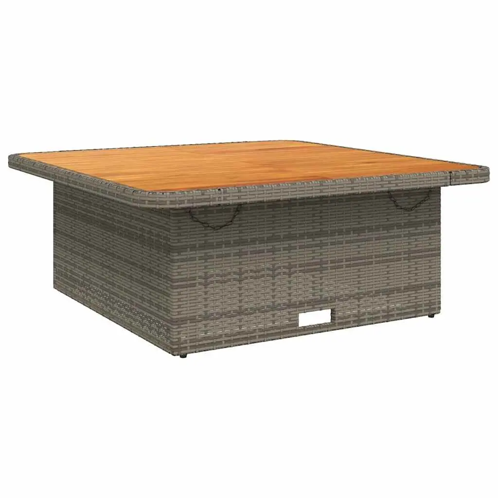 Garden Table Grey 110x110x71 cm Outdoor Patio Furniture with Adjustable Tabletop