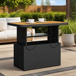 Outdoor Garden Table Specifications: 90x55x71cm, Black