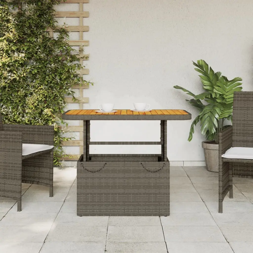 Garden Table 90x55x71 cm Outdoor Patio Furniture Coffee Dining Grey