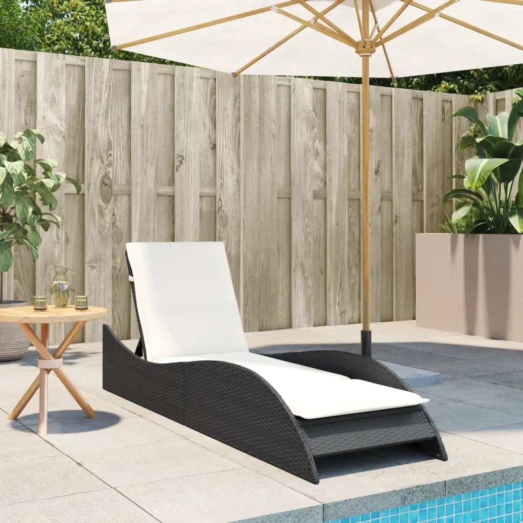 Sun Lounger Outdoor Lounge Chair Recliner Patio Garden Furniture Black