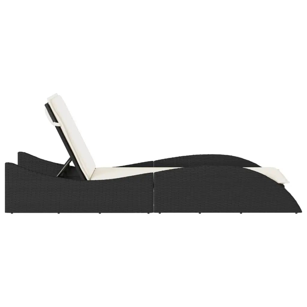 Sun Lounger Outdoor Lounge Chair Recliner Patio Garden Furniture Black
