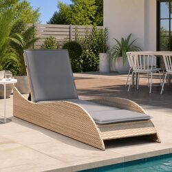 Specifications of Beige Adjustable Backrest Sun Lounger