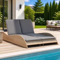 Specifications of the Beige Sun Lounger with Cushions