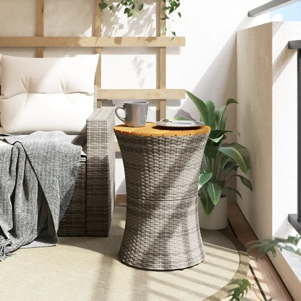 Garden Side Table Drum Shape Grey Outdoor Furniture Patio