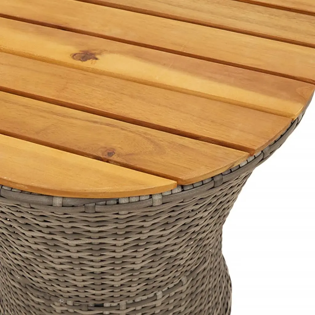 Garden Side Table Drum Shape Grey Outdoor Furniture Patio