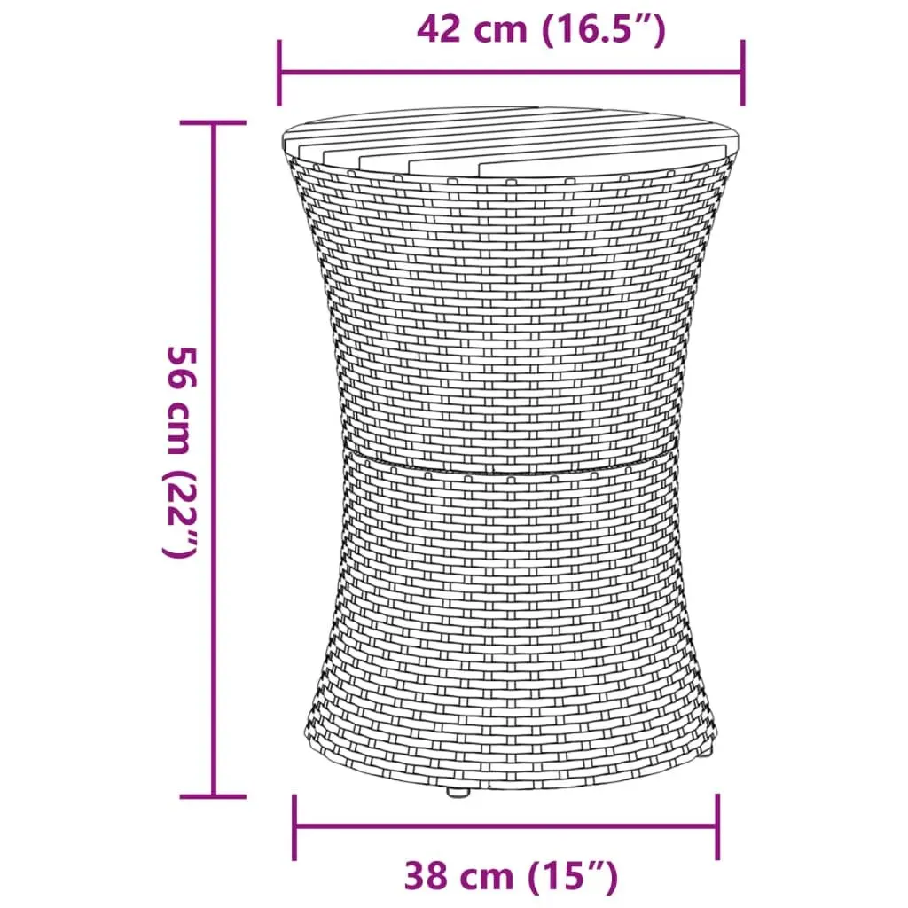 Garden Side Table Drum Shape Grey Outdoor Furniture Patio
