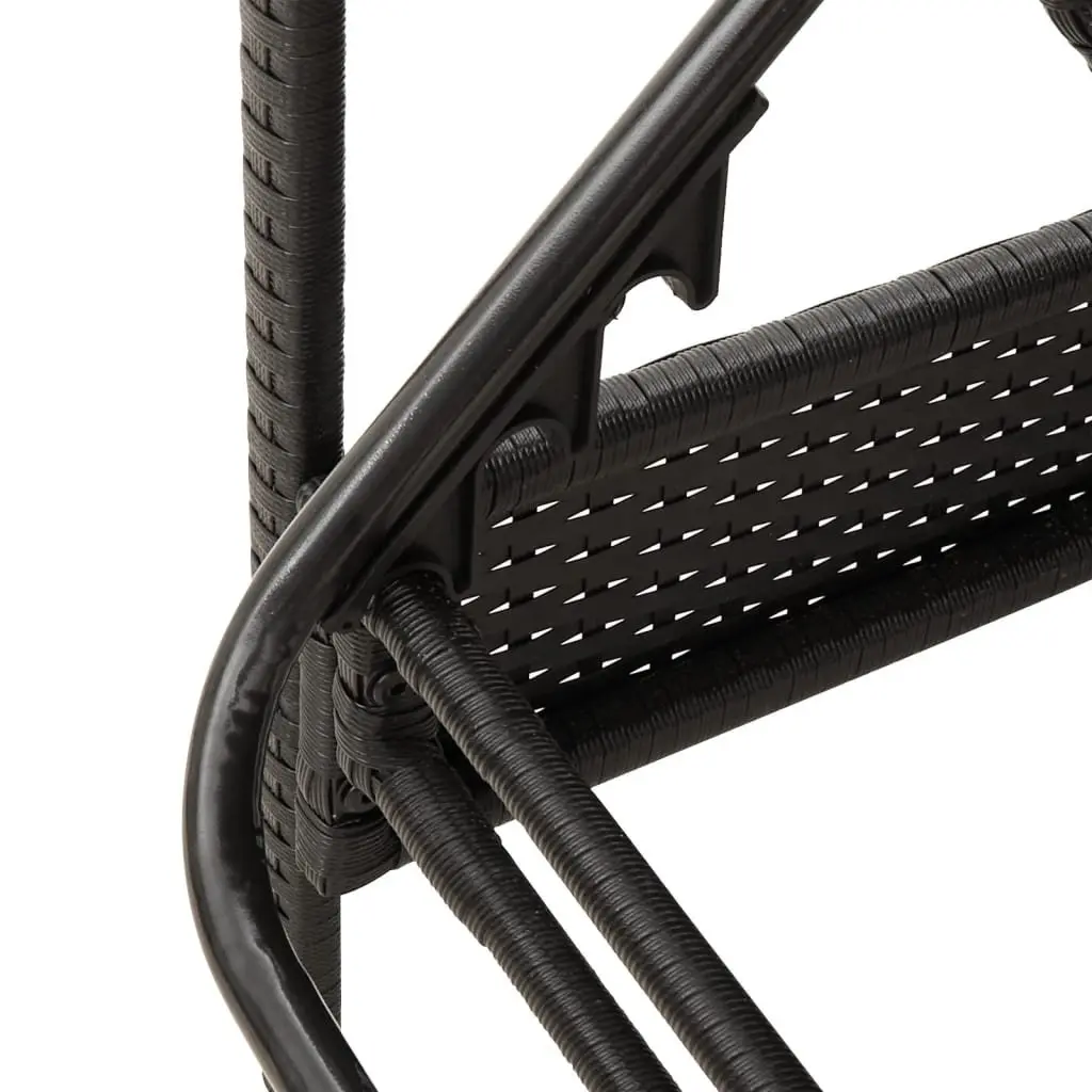 Sun Lounger Outdoor Reclining Chair with Cushion Black 63 x 200 x 81 cm