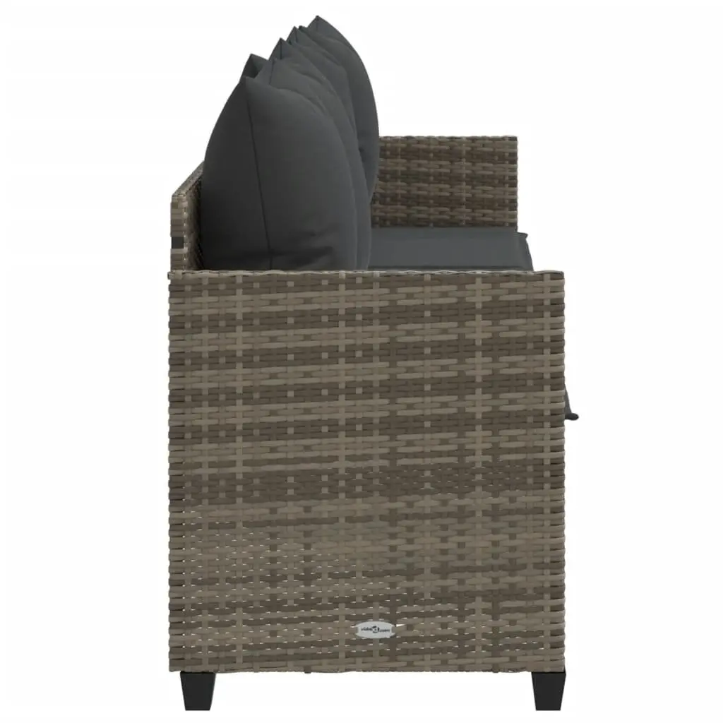 Sun Lounger Outdoor Adjustable Reclining Chair Grey Cushions