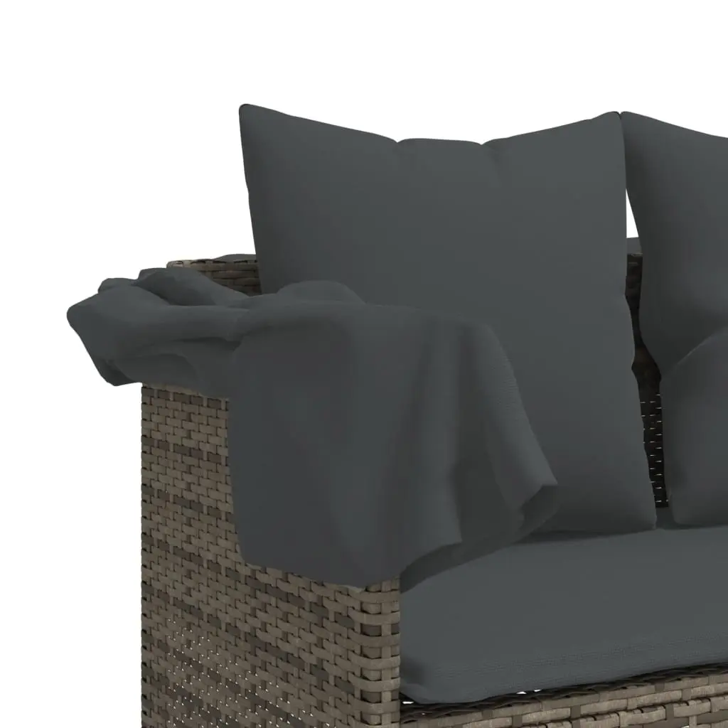 Sun Lounger Outdoor Adjustable Reclining Chair Grey Cushions