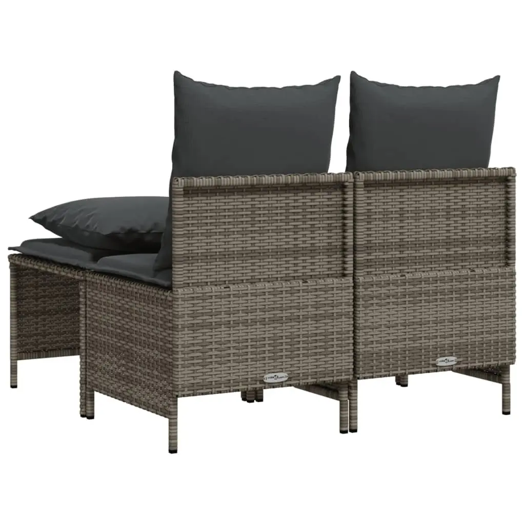 4 Piece Outdoor Garden Sofa Set Grey Poly Rattan for Patio Use