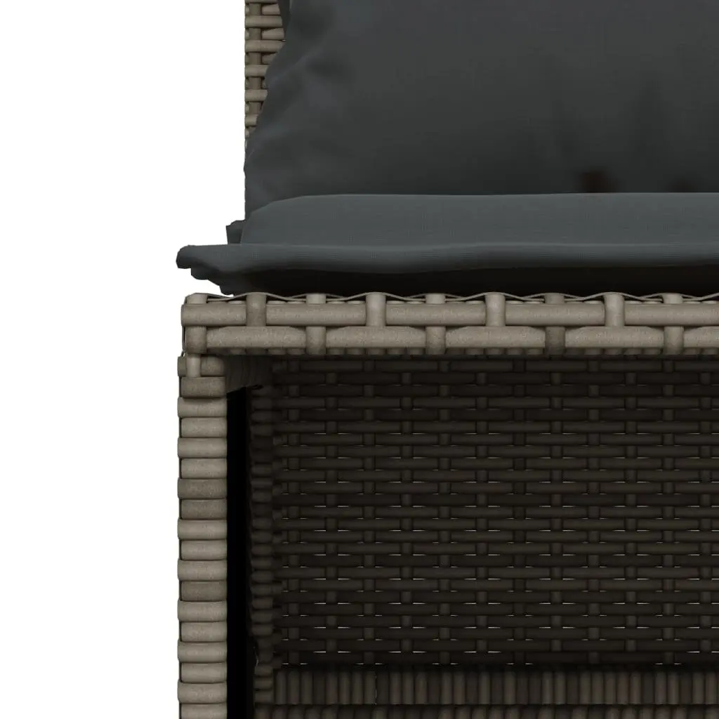4 Piece Outdoor Garden Sofa Set Grey Poly Rattan for Patio Use