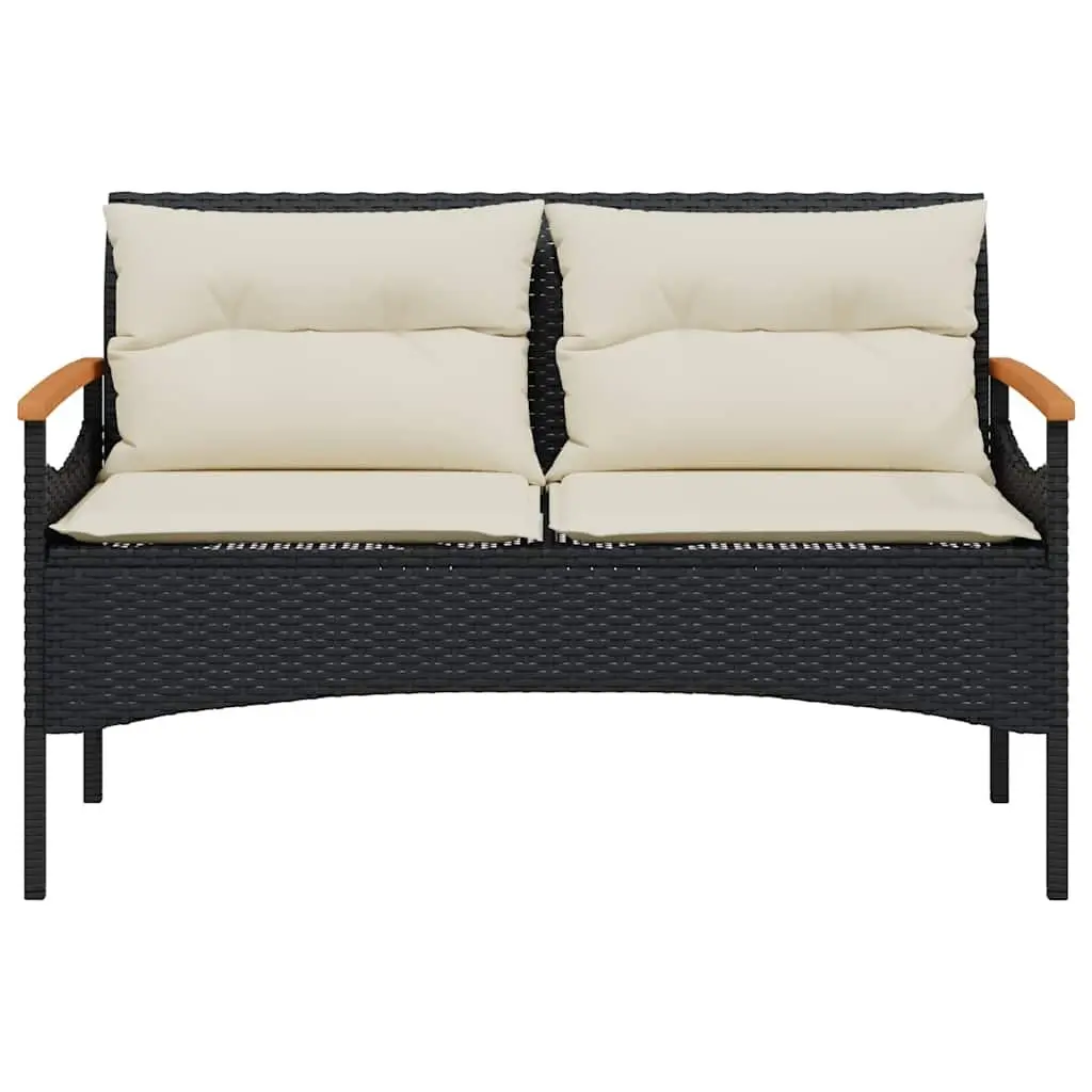 4 Piece Garden Sofa Set for Outdoor Patio Black