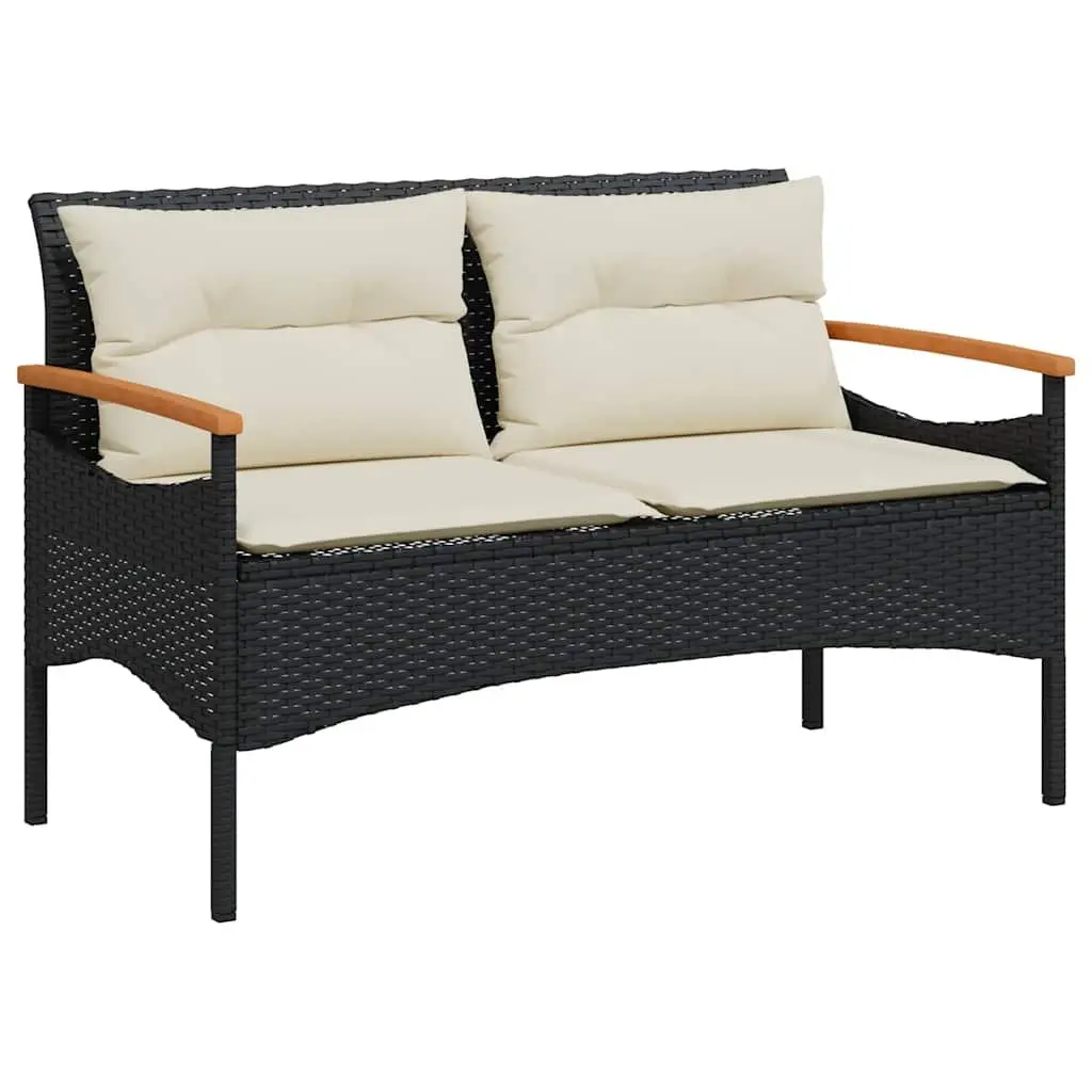 4 Piece Garden Sofa Set for Outdoor Patio Black