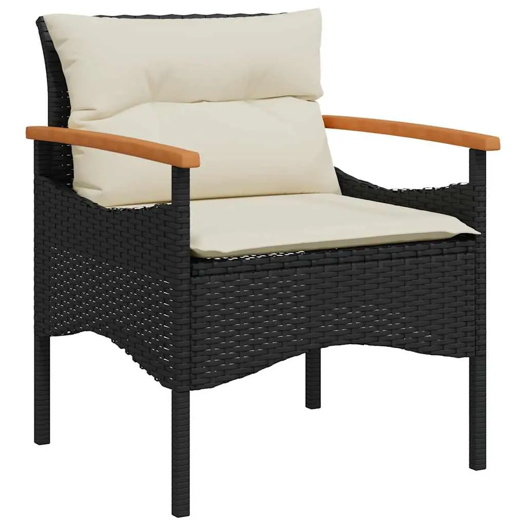 4 Piece Garden Sofa Set for Outdoor Patio Black