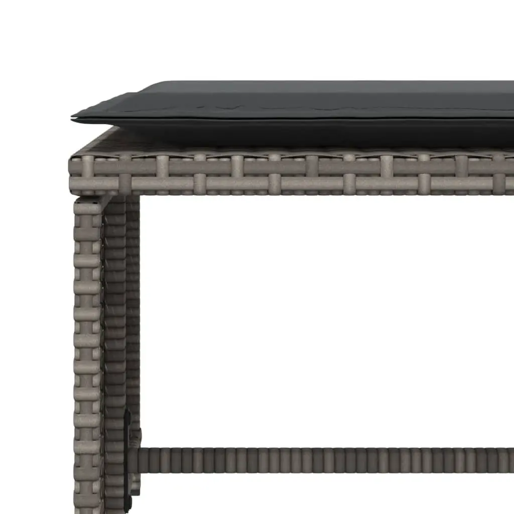 Garden Chair with Footstool Outdoor Patio Grey Poly Rattan