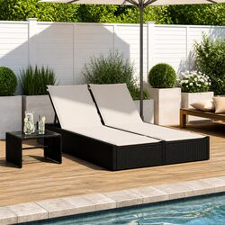 Specifications for Black Double Sun Lounger with Cushions