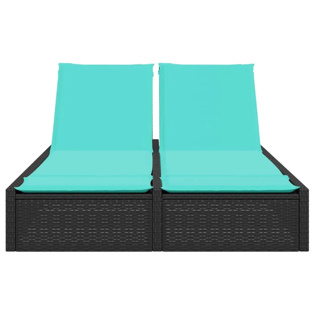 Double Sun Lounger Outdoor Garden Furniture Adjustable Backrest Padded Cushions