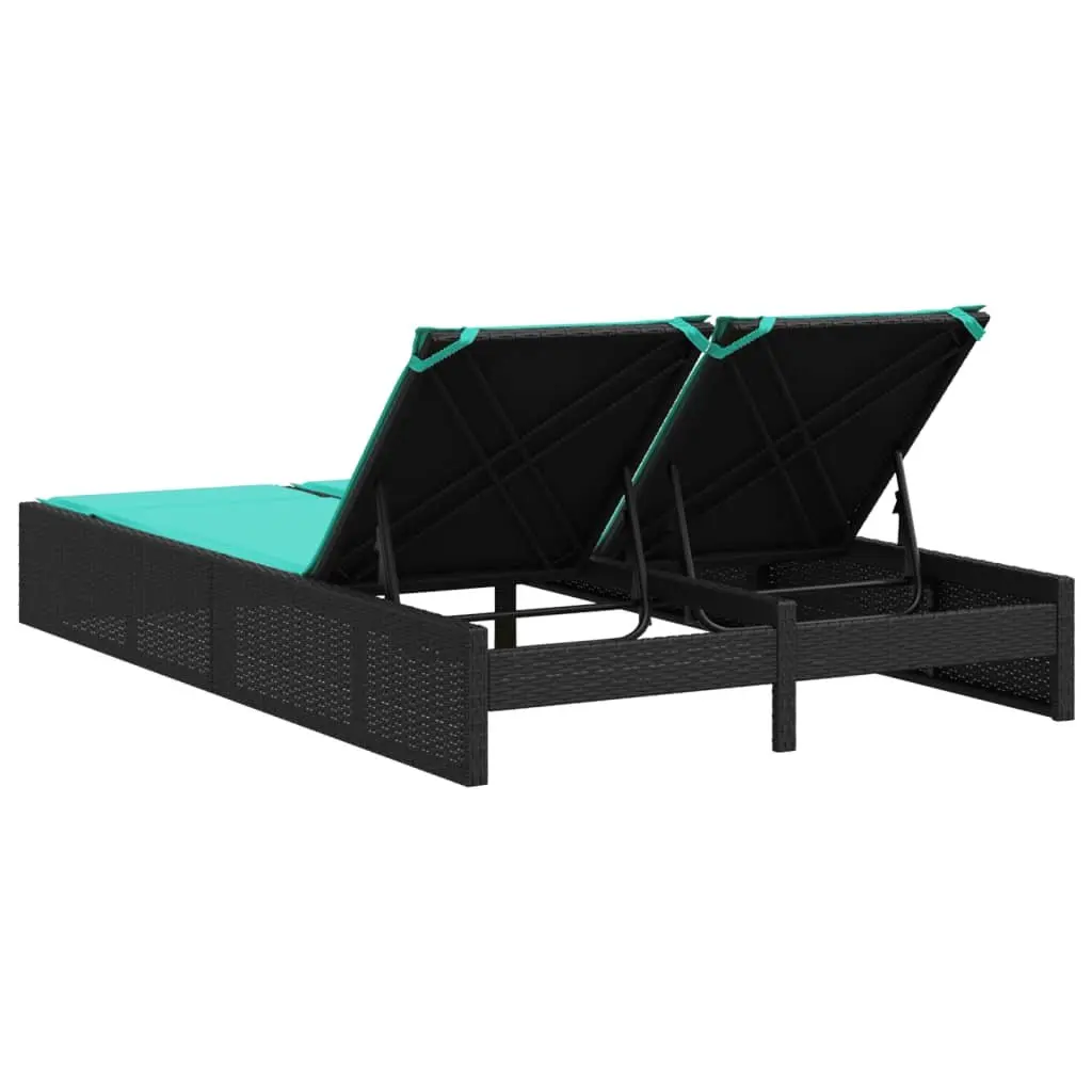 Double Sun Lounger Outdoor Garden Furniture Adjustable Backrest Padded Cushions