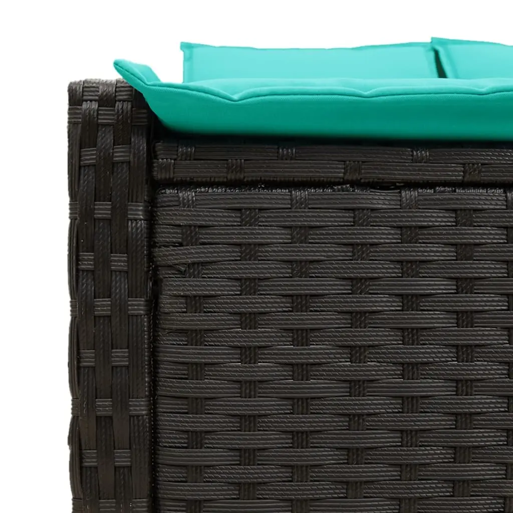 Double Sun Lounger Outdoor Garden Furniture Adjustable Backrest Padded Cushions