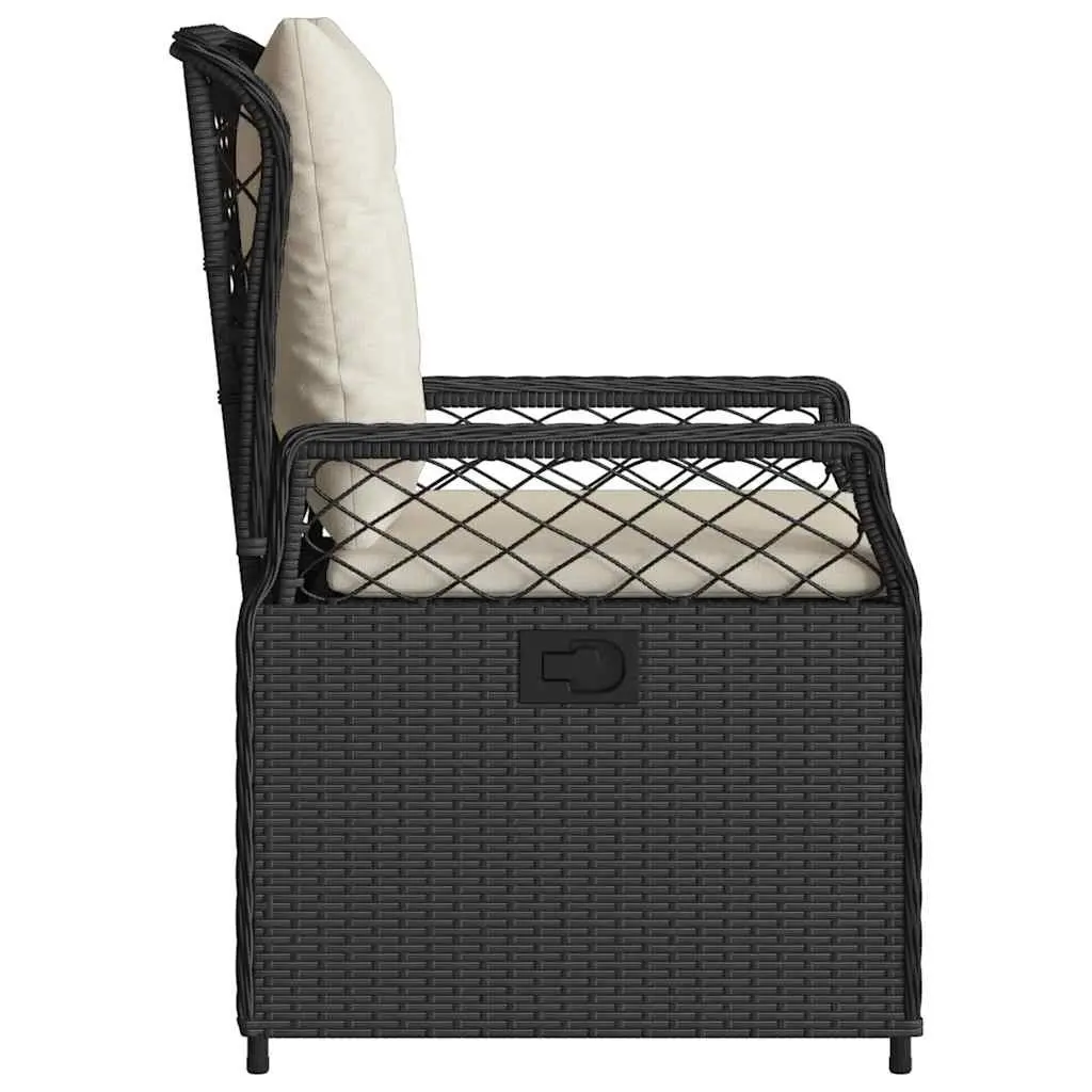 Reclining Outdoor Chairs Garden Patio Black 2 Piece
