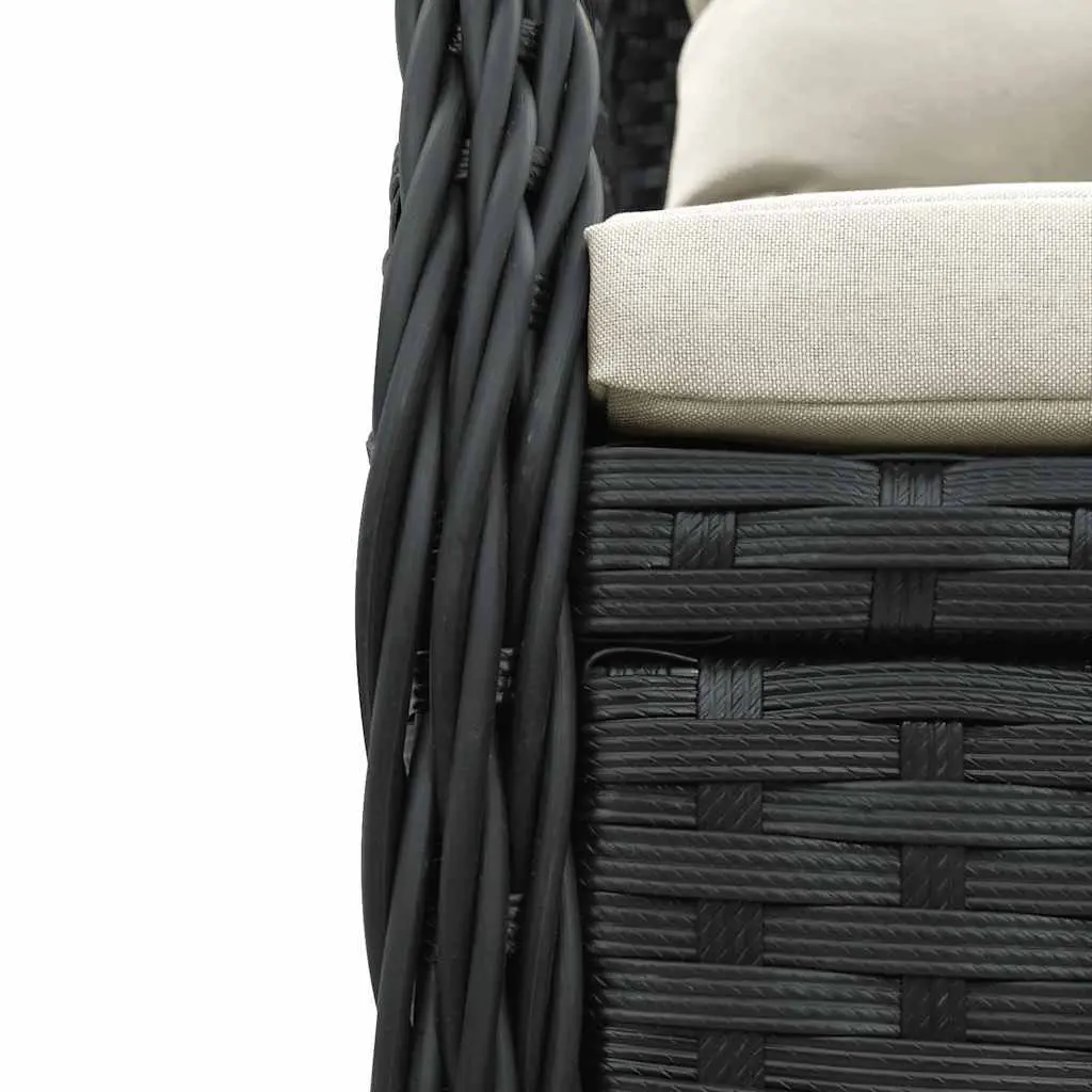Reclining Outdoor Chairs Garden Patio Black 2 Piece