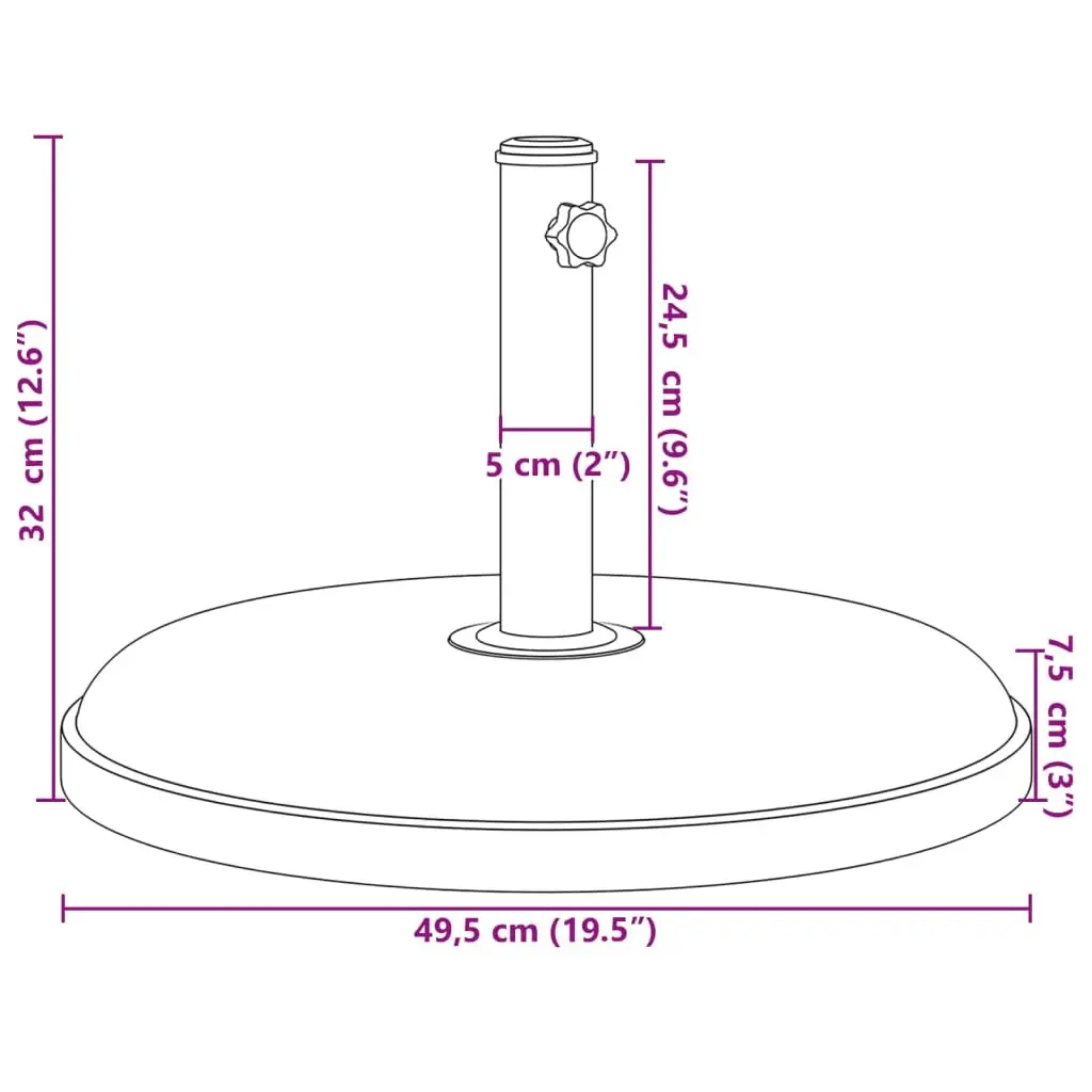 25 kg Round Parasol Base with Adaptors and Stability