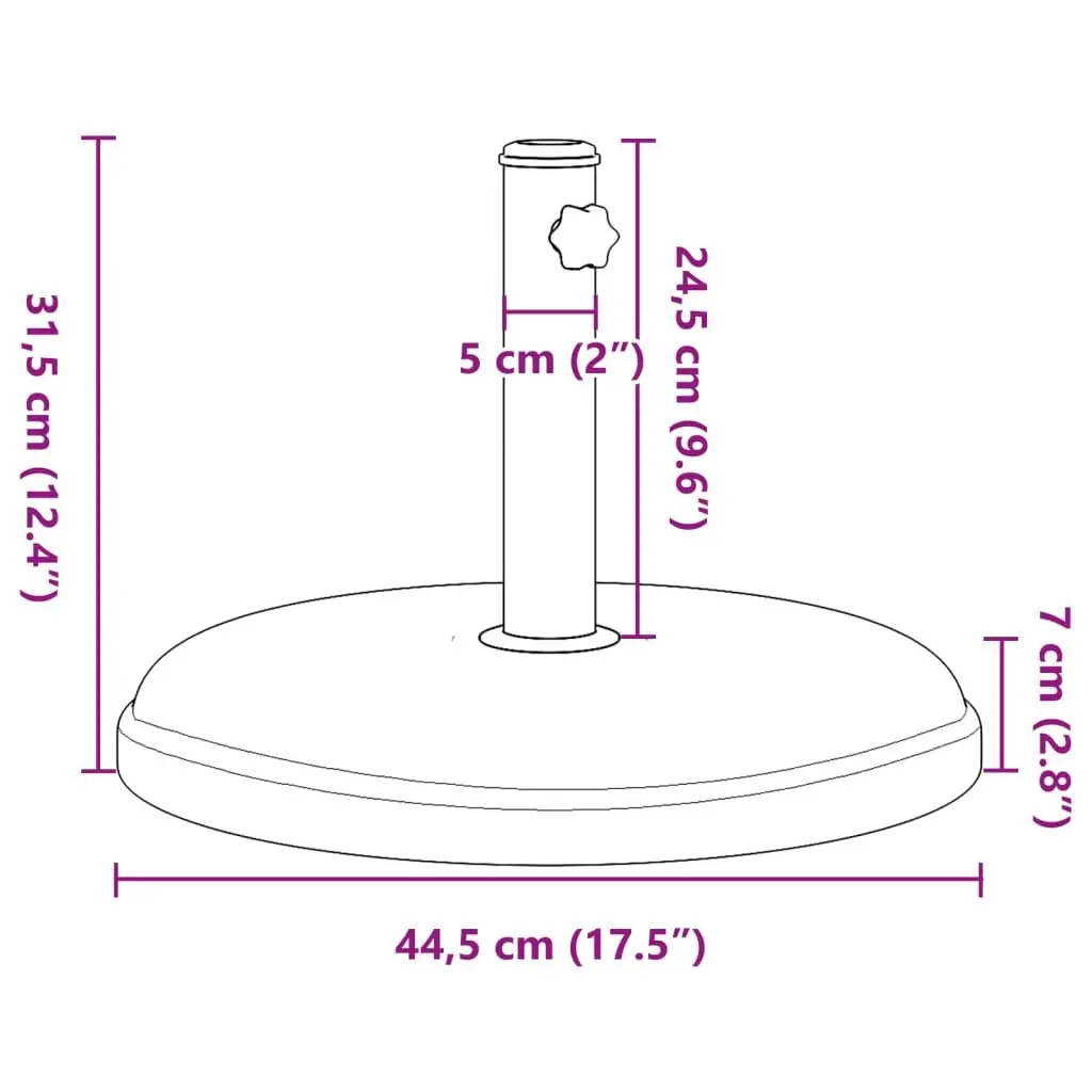 Parasol Base Umbrella Stand Garden Black Ø32/35/38mm Pole 15kg Stable