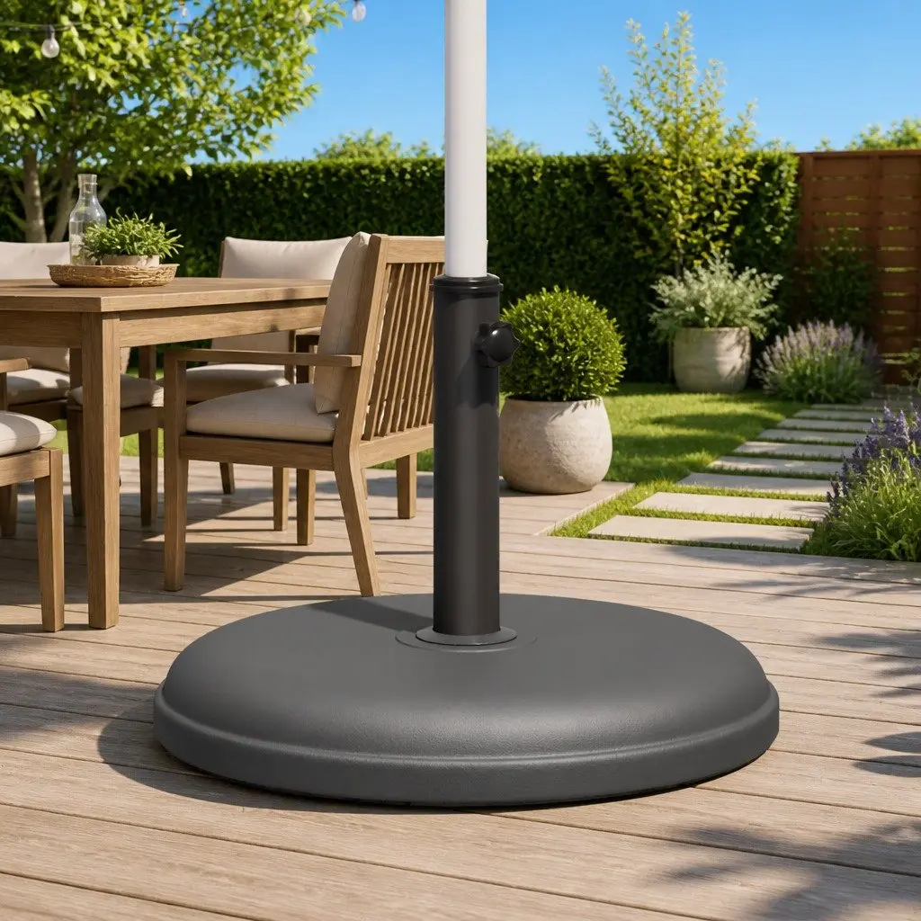 Grey Round Parasol Base for Umbrellas