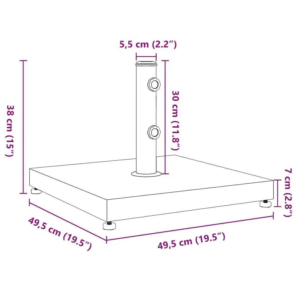 Parasol Base Square for Outdoor Use 28kg