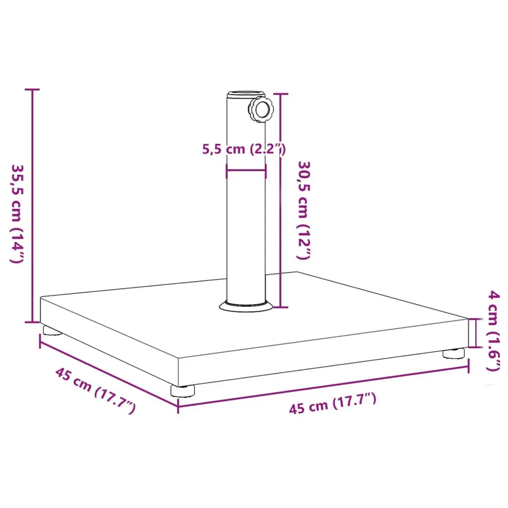 Square Parasol Base 18kg Umbrella Stand