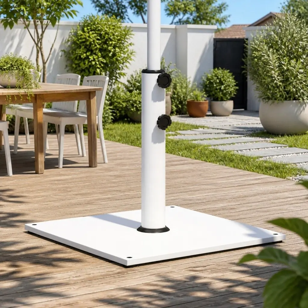 Square Parasol Base for Outdoor Use 17kg with Ø32/38/48mm Pole Adapter
