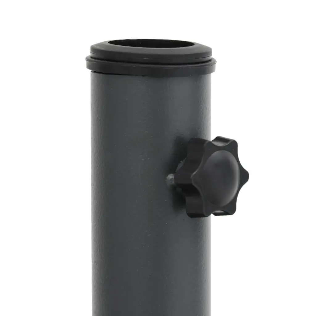 Parasol Base Umbrella Stand Grey Outdoor Use with 3 Pole Adapters for 32mm 38mm 48mm Poles