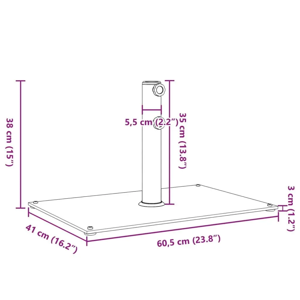 Rectangular Parasol Base for Poles