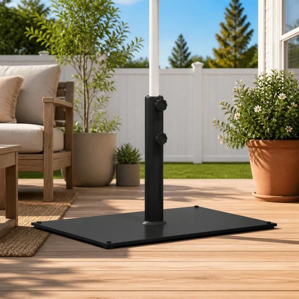 Rectangular Umbrella Stand Grey 15kg | Fits 32-48mm Poles