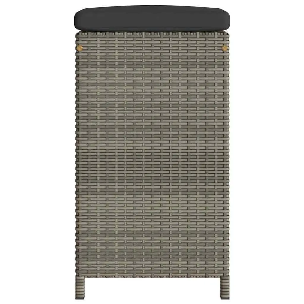 Grey Garden Bar Stools Set 2 Piece Outdoor Seating with Cushions