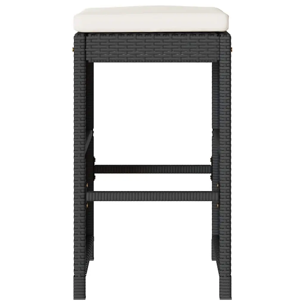 4-Piece Black Garden Bar Stool Set